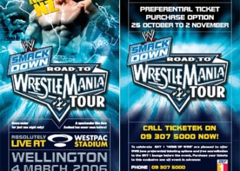 WWE tour flyer for SBO customers sent out